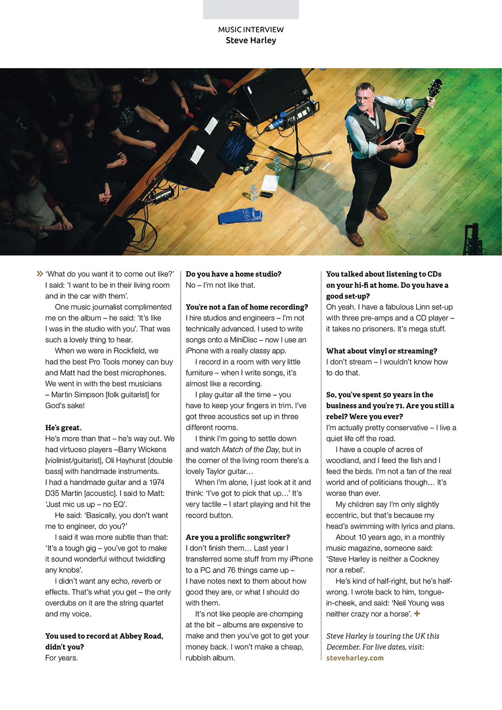 Steve Harley Interview - HiFi+ Magazine